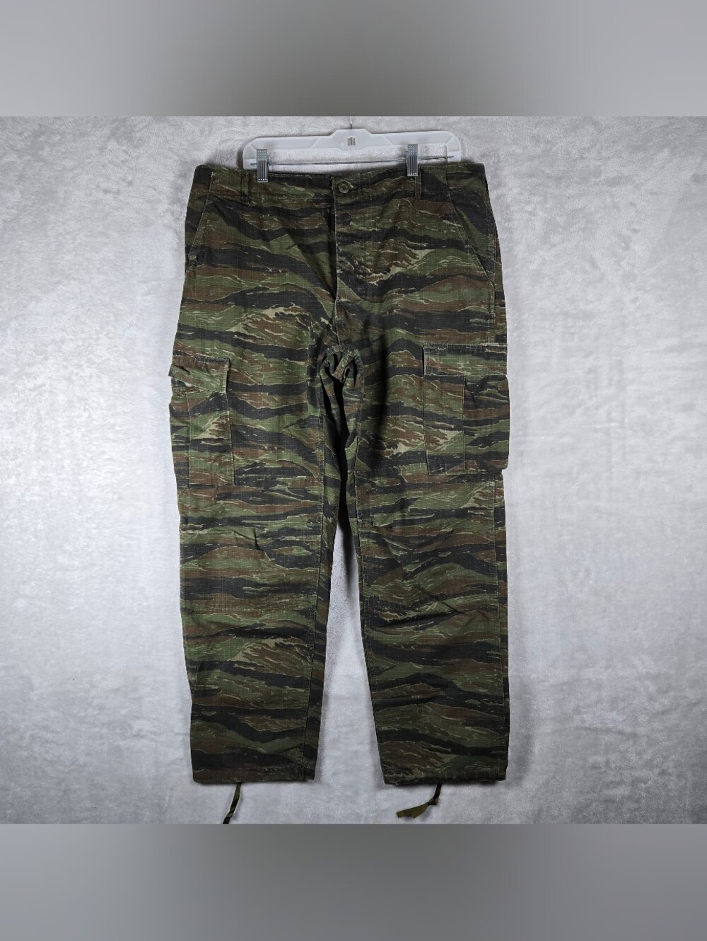 Military Tiger Stripe Camo Combat Trousers Mens Size Large Regular Ripstop 30”